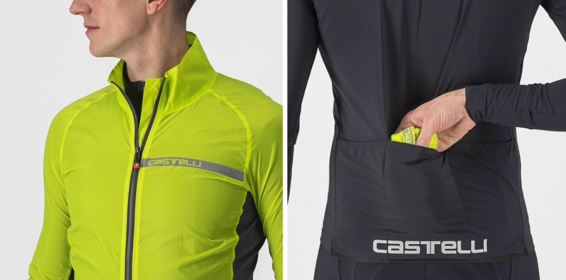 Castelli Mantellina Antivento Squadra Stretch Giallo Fluo