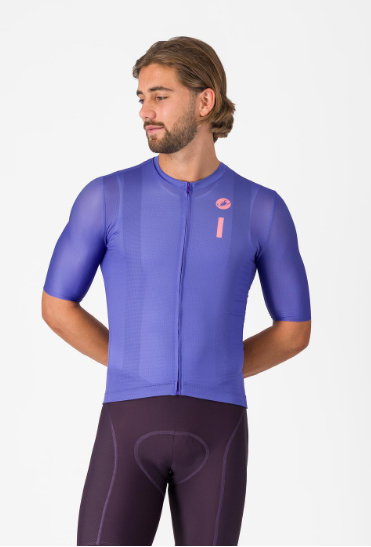 Castelli Maglia Estiva Drittone Logo Ultraviolet/Rosa Giro