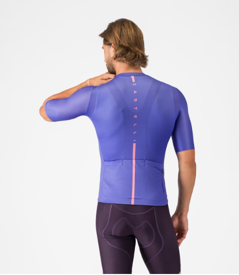 Castelli Maglia Estiva Drittone Logo Ultraviolet/Rosa Giro