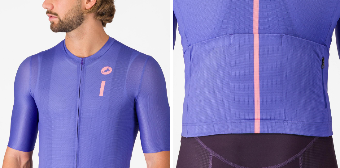 Castelli Maglia Estiva Drittone Logo Ultraviolet/Rosa Giro