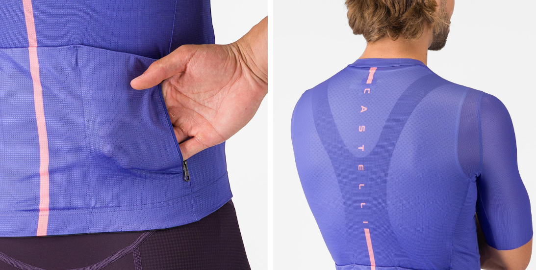 Castelli Maglia Estiva Drittone Logo Ultraviolet/Rosa Giro