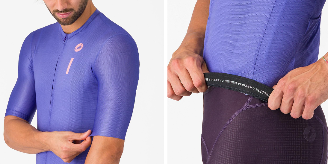 Castelli Maglia Estiva Drittone Logo Ultraviolet/Rosa Giro