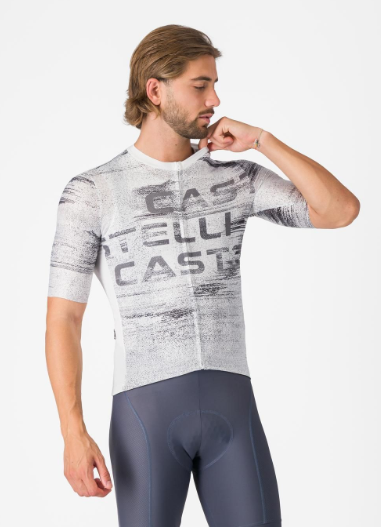 Castelli Maglia Estiva Stratus Logo White/Smoky Gray