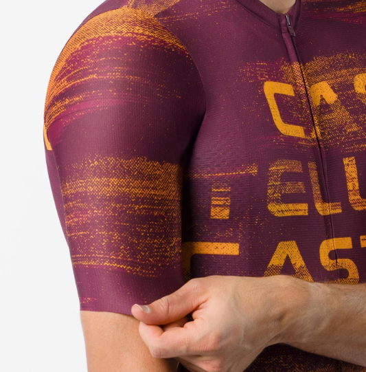 Castelli Maglia Estiva Stratus Logo Deep Bordeaux/Winter Sky