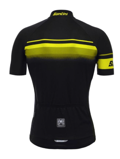 Santini Maglia Estiva Mare Nero/Giallo Fluo