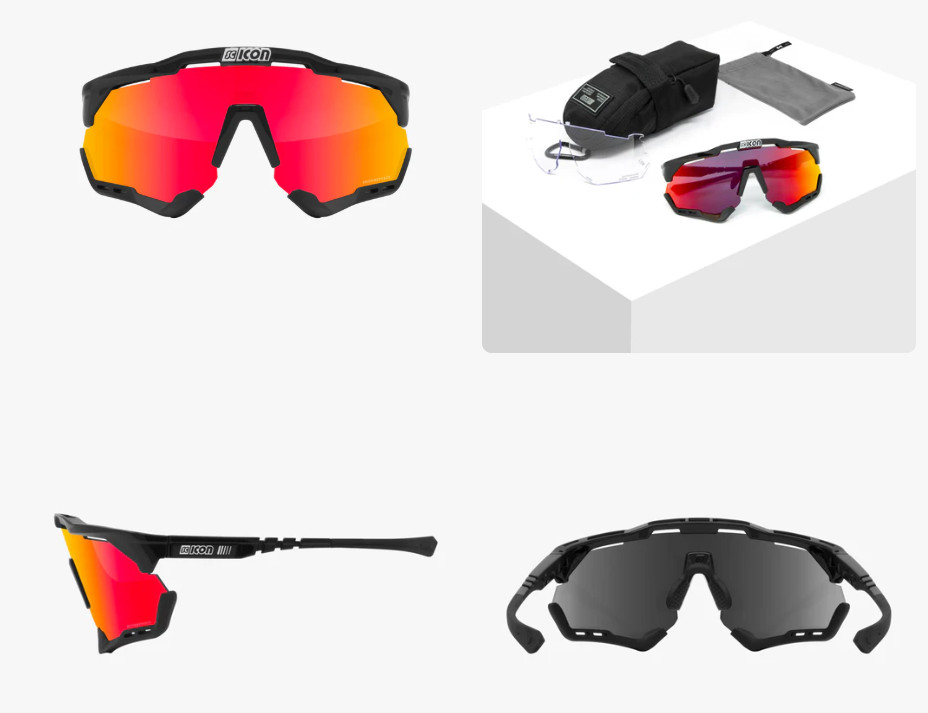 Lunettes de sport Scicon Aeroshade XL blanches à miroirs multiples bronze