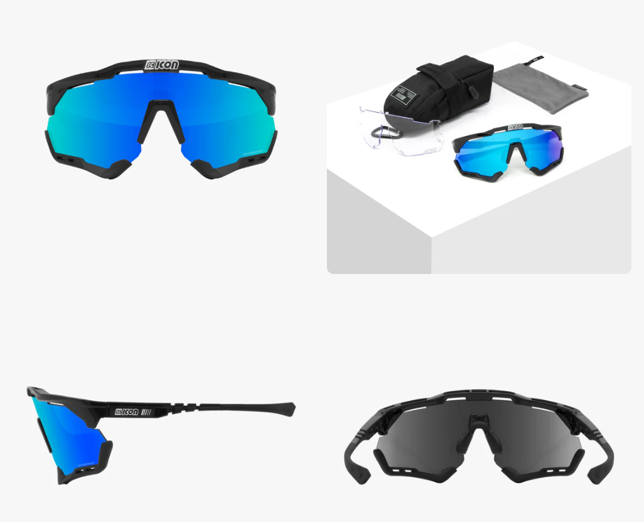 Lunettes de sport Scicon Aeroshade XL blanches à miroirs multiples bronze