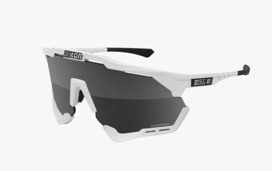 Lunettes de sport Scicon Aeroshade XL blanches à miroirs multiples bronze