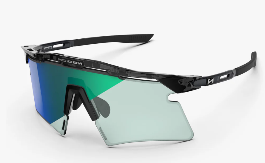 Scicon Sport Occhiali Aeroshade 2.0 Titanium Crystal Black Gloss Photochromic Blue/Green