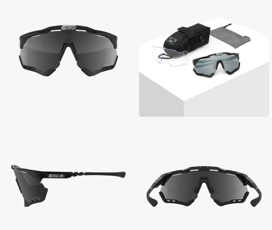 Scicon Sport Occhiali Aeroshade XL Black Fender Multimirror Silver