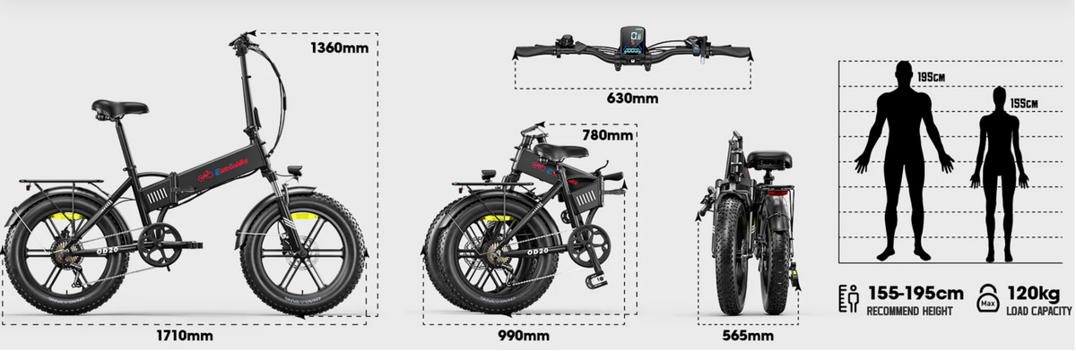 Eletronbike Bici Elettrica Fat Bike OD20 250W/750W