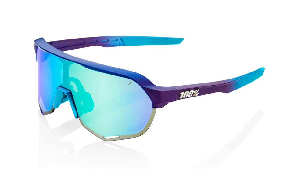 100% Occhiali S2 Matte Metallic Blue Topaz Multilayer Mirror Lens