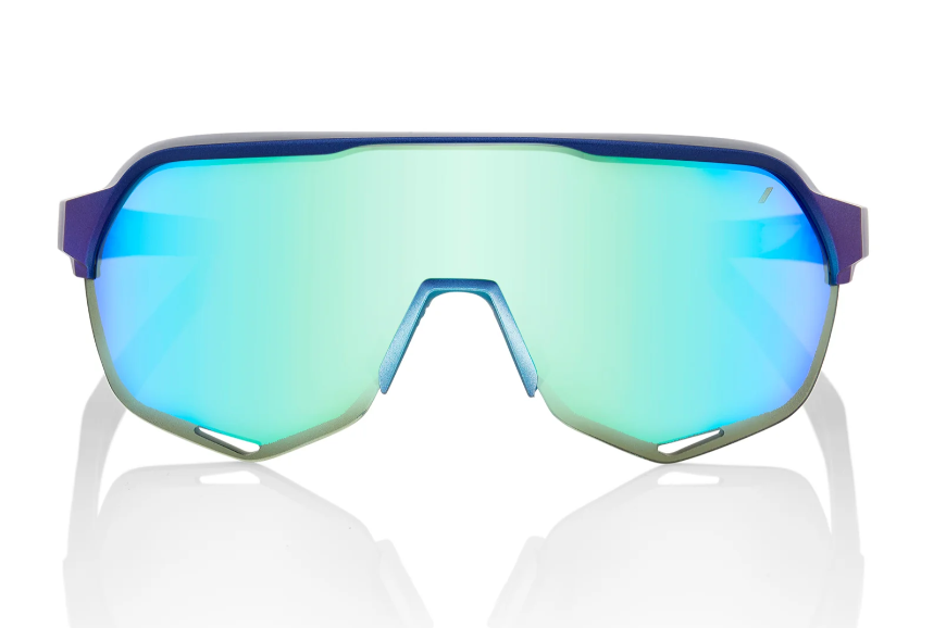 100% Occhiali S2 Matte Metallic Blue Topaz Multilayer Mirror Lens
