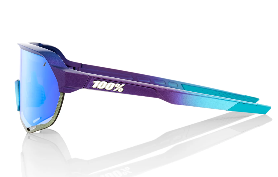 100% Occhiali S2 Matte Metallic Blue Topaz Multilayer Mirror Lens