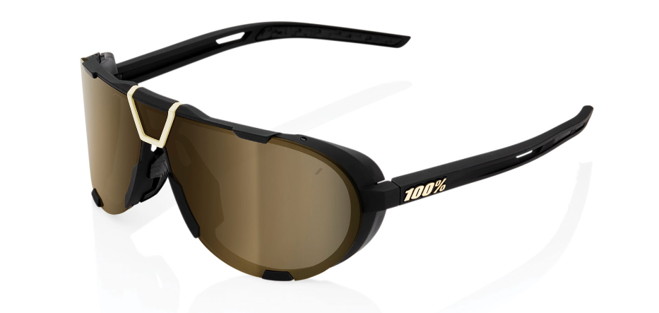 100% Occhiali Westcraft Soft Tact Black Soft Gold Mirror Lens