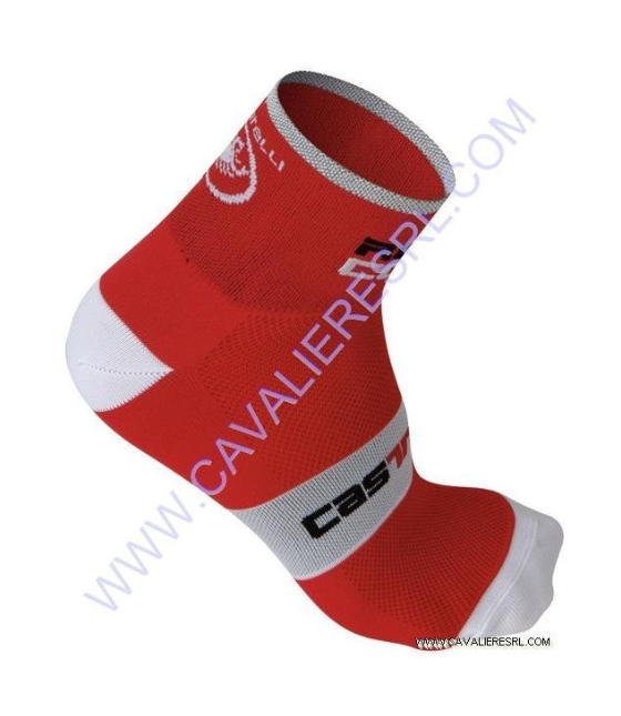 Castelli Red Running Summer Socks 6cm Sock White