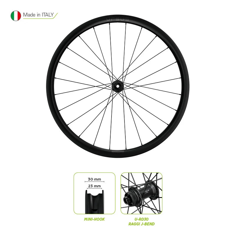 Ursus Ruota Anteriore 28"x40mm PURA R TLR 755gr 24Fori Carbon Disco