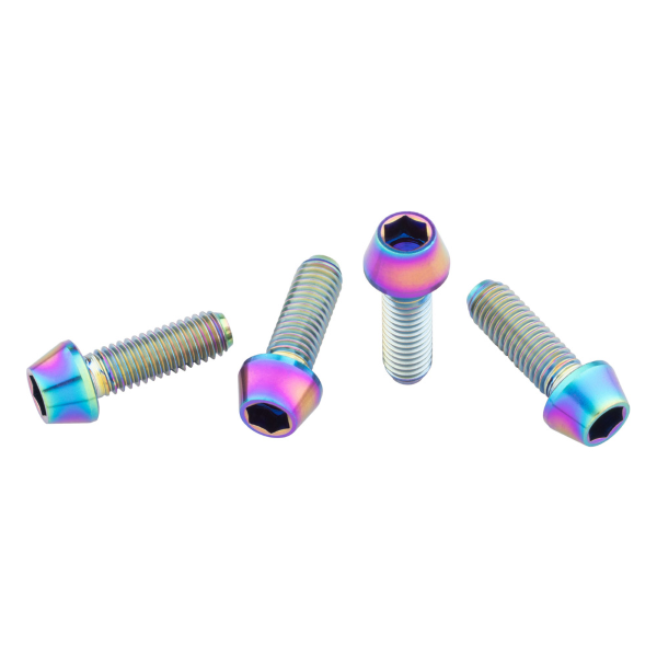 Wolf Tooth Set Viti Titanio Portaborraccia 4pz M5 X 0,8mmX15mm