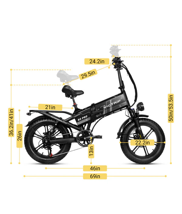 Victrip Bici Elettrica Fat Bike R5 PRO 250W/750W