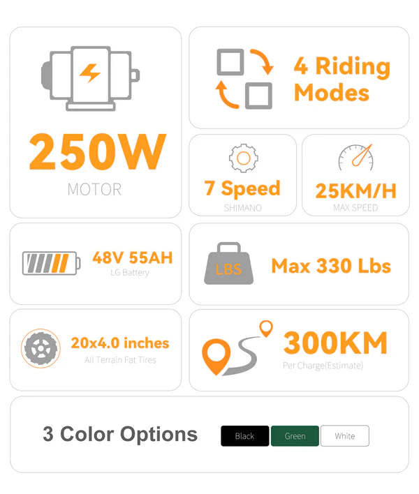 Victrip Bici Elettrica Fat Bike R5 PRO 250W/750W